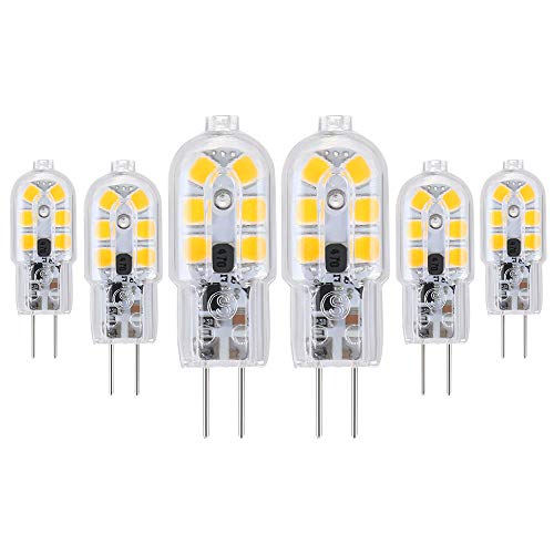Vicloon G4 LED Lampadina, 6 Pezzi 1.8W AC/DC12-24V Lampadina Trasparente