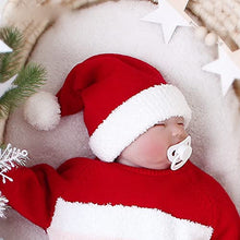 Carica l&#39;immagine nel visualizzatore di Gallery, KONVINIT Cappello Babbo Natale Bambino Cappello Rosso Natale Bambina ragazzino cappello natale maglia cappello babbo natale bebe