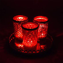Carica l'immagine nel visualizzatore di Gallery, Home&amp;Decorations - Portacandela in Vetro con Specchio, Rosso, 3,5 x 19 cm Rot - Ilgrandebazar