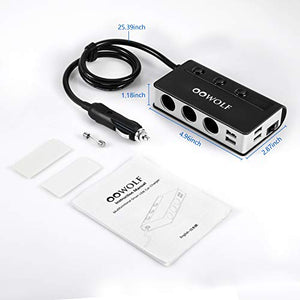 OOWOLF Accendisigari per Auto 180W 12V/24V, Ricarica Rapida 3.0 USB USB...