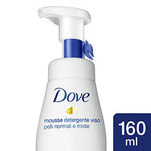 Carica l&#39;immagine nel visualizzatore di Gallery, Dove Mousse Detergente Viso Idratante, per Pelli Normali e Miste 160 ml