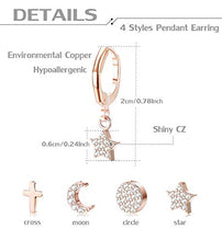 Carica l&#39;immagine nel visualizzatore di Gallery, YADOCA 4 Paia di Orecchini a Cerchio Huggie in Acciaio Inossidabile per...