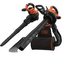 Carica l'immagine nel visualizzatore di Gallery, Black+Decker Beblv301 Soffiatore Elettrico, Trituratore, Aspiratore Foglie Capacità Di Raccolta 72 Litri, 3000 W, Nero Arancione, ‎64 x 39 x 44 cm; 6 Kg