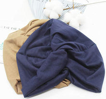 Carica l&#39;immagine nel visualizzatore di Gallery, BEIFON 2 Pezzi Turbante Chemioterapia Donna Copricapo Turbanti Marina+Cachi - Ilgrandebazar