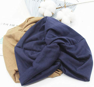 BEIFON 2 Pezzi Turbante Chemioterapia Donna Copricapo Turbanti Marina+Cachi - Ilgrandebazar