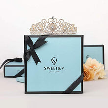Carica l&#39;immagine nel visualizzatore di Gallery, SWEETV Frizzante Cristallo Principessa Tiara Spettacolo Matrimonio Oro Rosa - Ilgrandebazar