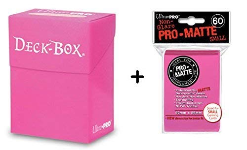Ultra Pro Deck Box + 60 Small Size Protector Sleeves - Bright Pink - Ilgrandebazar
