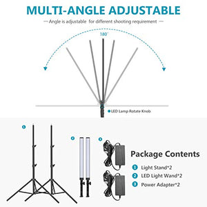 Neewer Kit d’Illuminazione Luce 60 LED da Studio 2pz Bastone LED...