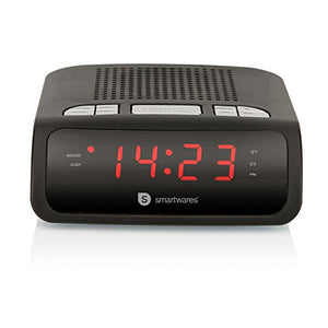 Smartwares CL-1459 Radiosveglia con Radio FM PLL, Nero