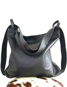 Borsa zaino in pelle nera sale