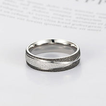 Carica l&#39;immagine nel visualizzatore di Gallery, PAURO Mattching Set da Coppia in Acciaio Inox sabbiato Band Anello per Nero - Ilgrandebazar