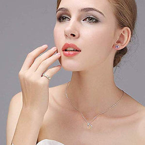 Tojean, orecchini a perno in argento Sterling 925, regalo Cuore A White - Ilgrandebazar