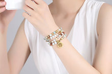 Carica l&#39;immagine nel visualizzatore di Gallery, COAI Bracciale Collana 108 Perle Mala in Amazzonite Sfaccettata