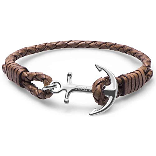 Tom Hope Bracciale Nautico in Pelle con Ancora Unisex Havana Brown Marrone... - Ilgrandebazar