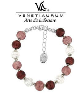 Venetiaurum - Bracciale Donna Con Perle In Vetro Originale Di Murano E...