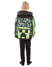 Carica l&#39;immagine nel visualizzatore di Gallery, Minecraft Zaino per bambini nero ragazzi con stampa all over