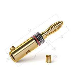 KabelDirekt Connettori a Banana, (6mm², 10 Paia, Dorati 24K, 10 paia