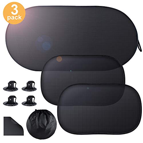 Oziral Tendine Parasole Auto 3 Pezzi Universali Protegge con Nero