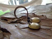Carica l'immagine nel visualizzatore di Gallery, ★ BRONZO VINTAGE WASHER &amp; BLACK CERAMIC RONDELL ★ orecchini vintage in bronzo