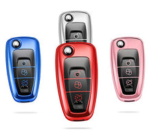 Carica l&#39;immagine nel visualizzatore di Gallery, Cover protettiva per chiave in TPU con 3 pulsanti, compatibile Ford Blu
