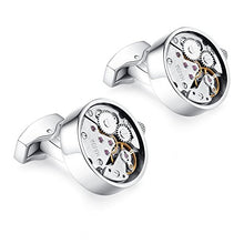 Carica l&#39;immagine nel visualizzatore di Gallery, HONEY BEAR Uomo Orologiore i gemelli movimento d&#39;epoca con Gift Argento - Ilgrandebazar