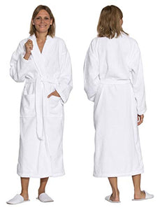 ZOLLNER Accappatoio Unisex Bianco con Collo a Scialle, 6XL, Cotone, Altre 6XL