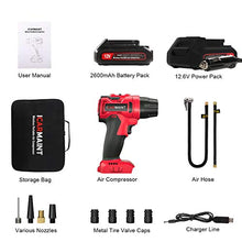 Carica l&#39;immagine nel visualizzatore di Gallery, ICARMAINT Compressore Aria Portatile Auto Pompa Bicicletta Elettrica 2600mAh...