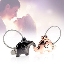 Carica l'immagine nel visualizzatore di Gallery, Foonii coppia Portachiavi, 1 paio carina Kissing Elefanti Oro