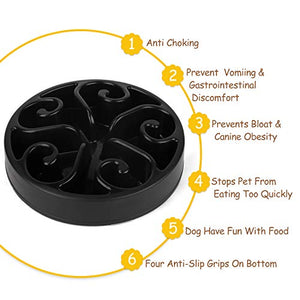 Jasgood, ciotola per cani con alimentazione lenta 1-Nero.