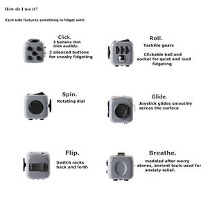 Cubo anti-stress, con 6 diverse funzioni (Fidget Cube), V2, di alta qualità,... - Ilgrandebazar