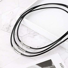 Carica l&#39;immagine nel visualizzatore di Gallery, Tagaremuser 3 Collane in pelle, 3 mm, nero, ecopelle, con chiusura in... - Ilgrandebazar