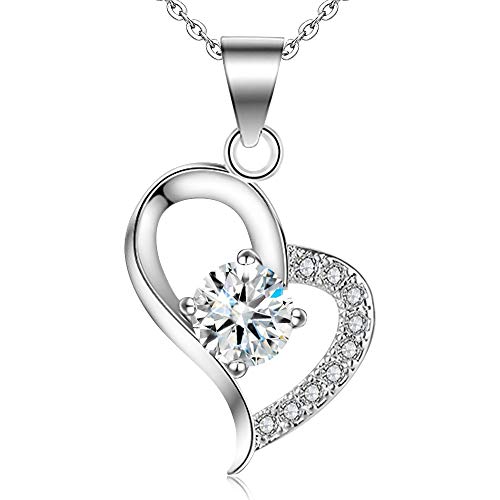 S925 Collana moda argento Squisito diamante artificiale collana L'amore