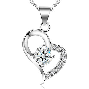 S925 Collana moda argento Squisito diamante artificiale collana L'amore