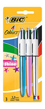 Carica l'immagine nel visualizzatore di Gallery, Bic - Penna a Sfera "4 Colour Shine", Confezione da 3, Colori Assortiti - Ilgrandebazar