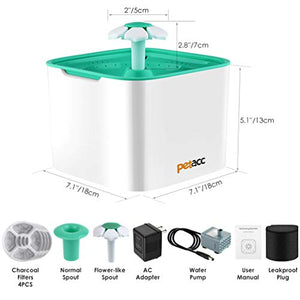 Petacc Fontana per Gatti Dispenser Acqua Erogatore Bianco e Verde - Ilgrandebazar