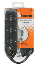 Carica l&#39;immagine nel visualizzatore di Gallery, BTicino 3699GB Multipresa Compatta Slot9 con Interruttore Luminoso, 6 Nero - Ilgrandebazar