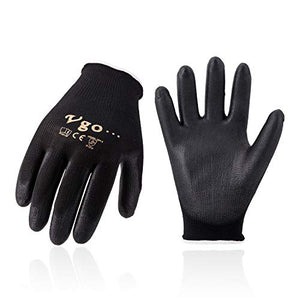 Vgo 30 paia guanti da lavoro e giardinaggio in PU, 10/XL, Nero