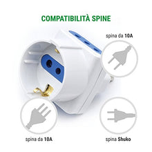 Carica l&#39;immagine nel visualizzatore di Gallery, Welly Enjoy It - Adattatore Semplice Compatto - con 2 Prese Italiane 10A e 1... - Ilgrandebazar