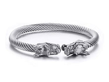 Carica l&#39;immagine nel visualizzatore di Gallery, Vnox Bracciale da uomo in cavo di acciaio inox, con teste Grey(silver) - Ilgrandebazar