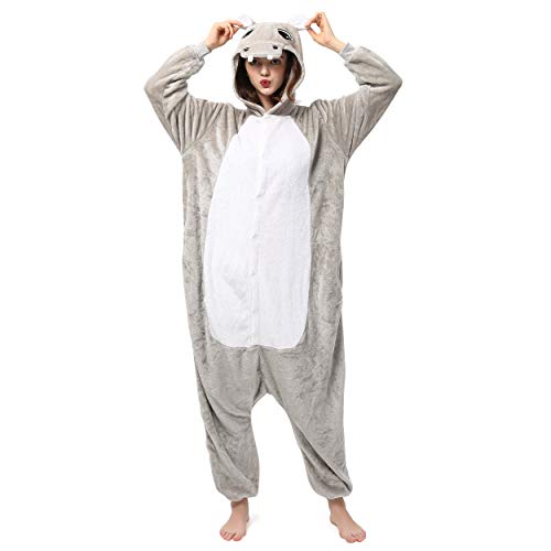 Katara 1744 Kigurumi Unisex Altezza corporea 165-175cm, Ippopotamo Grigio - Ilgrandebazar