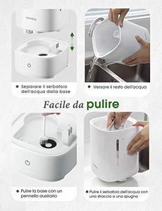 Homasy Umidificatore 4,5 L, Ultrasuoni a Riempimento Bianco