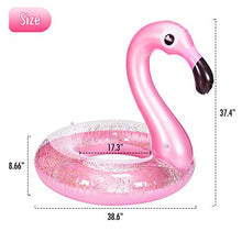 Carica l&#39;immagine nel visualizzatore di Gallery, Oziral Gonfiabile Fenicottero Gigante con Paillettes 110cm, Rosa...