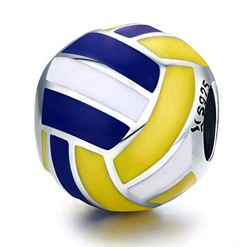 Reike Pallavolo Argento 925 Bead Charms Ciondoli per Bracciali Collane Fai...