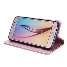 Carica l'immagine nel visualizzatore di Gallery, ISAKEN Compatibile con Samsung Galaxy S6 Custodia - Libro Rose: rose gold