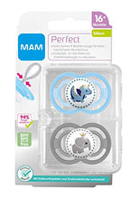 Carica l&#39;immagine nel visualizzatore di Gallery, MAM, Ciuccio anti colica Perfect, in silicone, 16+, confezione doppia, Blu e...