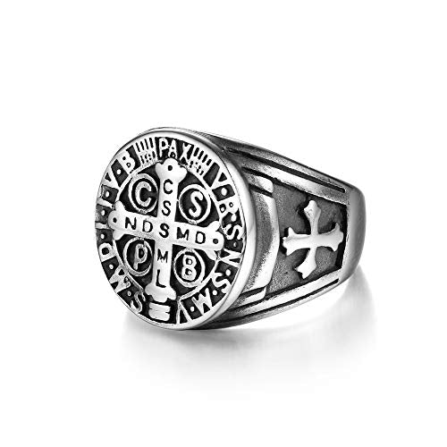 Tribal Spirit Steel Anello Acciaio Inossidabile Benedetto Croce Vaticano... - Ilgrandebazar