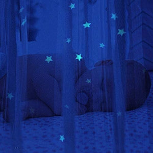 Baldacchino Glow in the Dark per Letto per Bambini o Culla Tenda Gioco Zanzariera Grande con Stelle Luminose