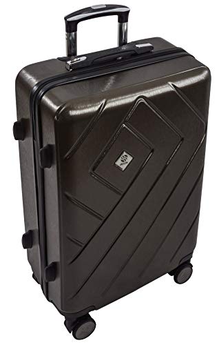 dEXEb - Valigia Trolley 68 cm Premium con rotelle M(68cm 73L), Metallic Braun