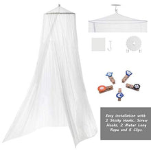 Carica l&#39;immagine nel visualizzatore di Gallery, QXMCOV Zanzariera Letto con Sospensione Installa Kit e Borsa Portatile,...