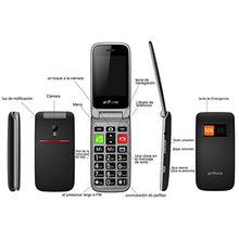 Carica l&#39;immagine nel visualizzatore di Gallery, Cellulare per Anziani a Conchiglia con Tasti Grandi Funzione SOS Schermo Nero - Ilgrandebazar